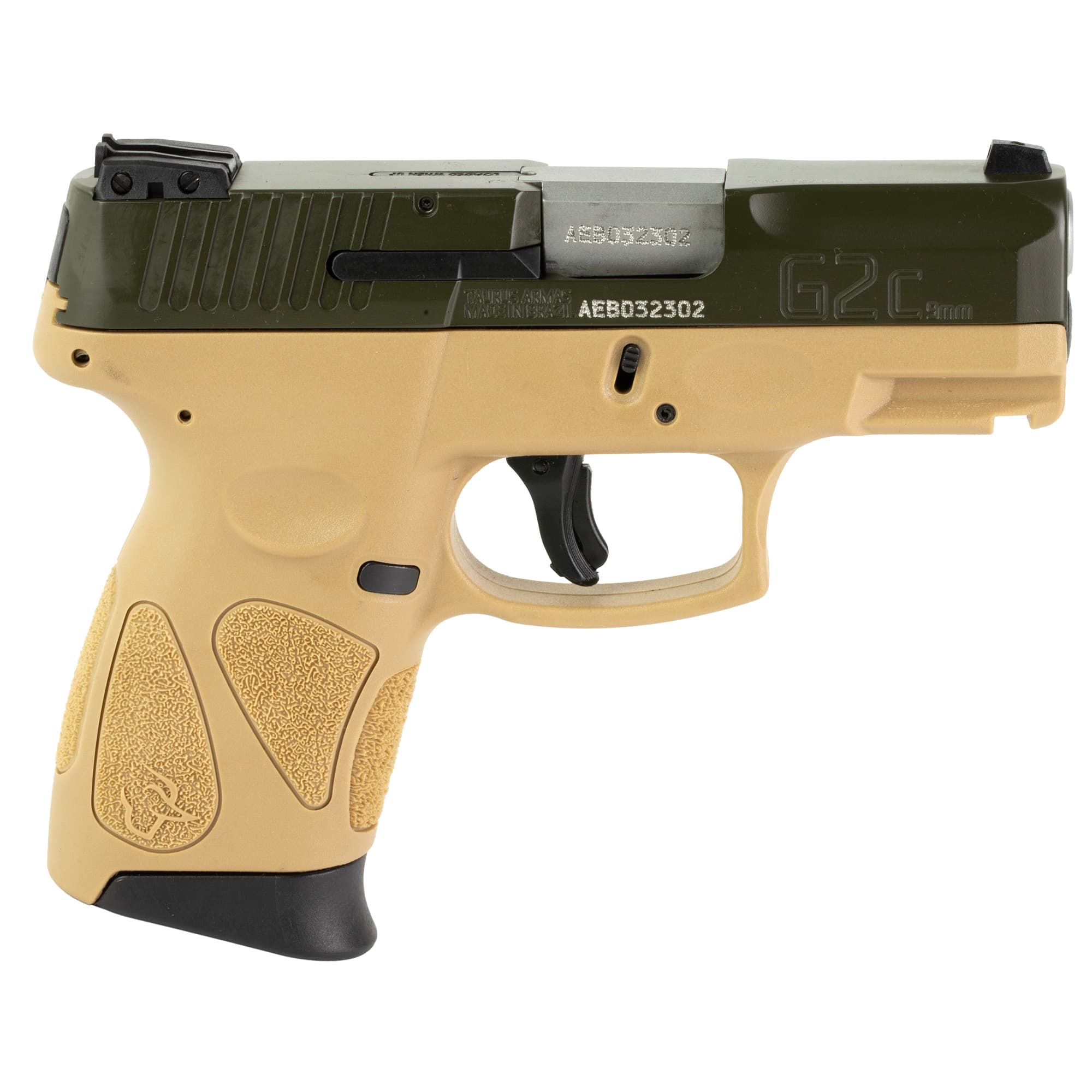 Taurus G2C 9mm Luger 3.2 inch 12 Rounds Moss Green Cerakote Coyote Tan