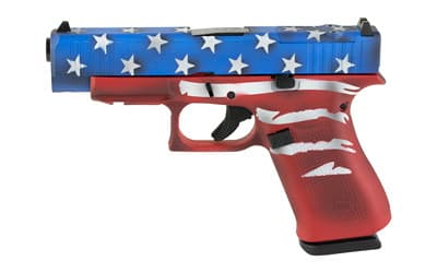 Glock G48 Mos 9mm Luger 4.17in 10rd Red White Blue Battleworn Flag Cerakote