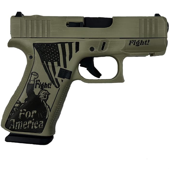 Glock 43X MOS 9mm Luger 3.41in 10-Round Distressed Verde Trump