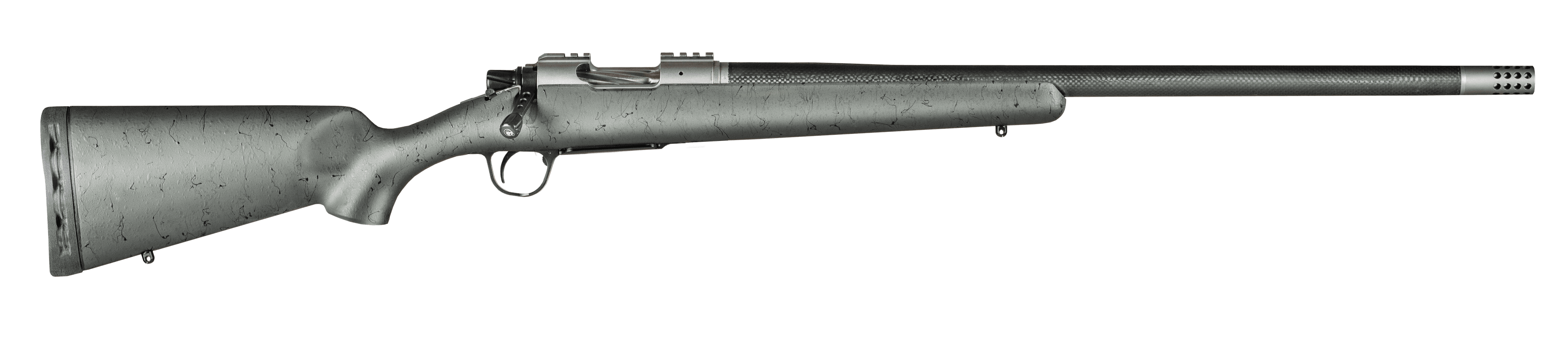 Christensen Arms 8010800102 Summit TI  Full Size 6.5 PRC 3+1, 24" Natural Titanium Steel Threaded Barrel, Natural Titanium Aluminum Receiver, Green w/Black Webbing Fixed Sporter Stock