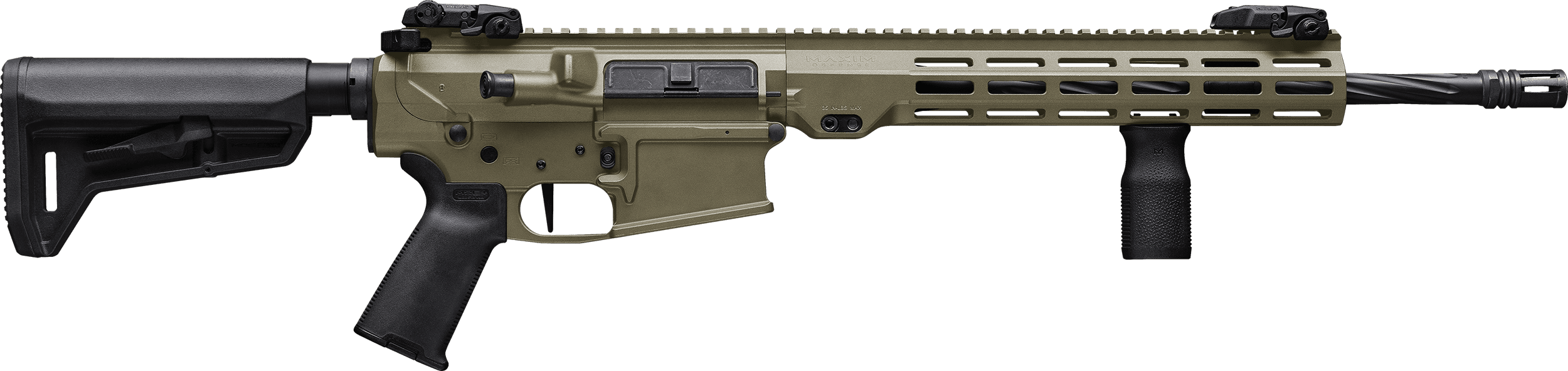Maxim Defense MXM49690 MD10 L 6.5 Creedmoor 20+1 18" Fluted Barrel, FDE Rec/M-LOK Handguard, Black Magpul Furniture, SL-K Stock, MVG Grip, MBUS Sights, Blackout Defense Flat Trigger