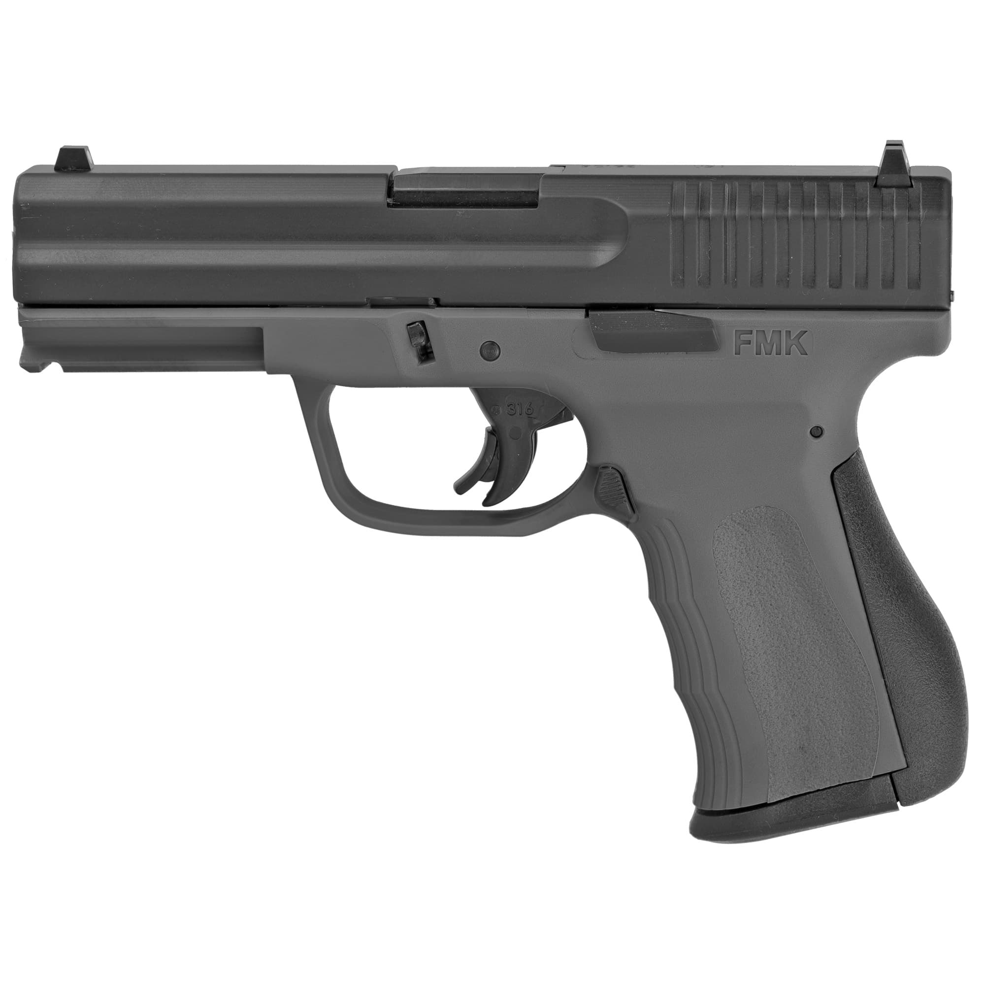 FMK G9C1G2PSS 9C1 G2 9mm Luger 14+1 4" Black Stainless Steel Barrel, Black Serrated Carbon Steel Slide, Dark Gray Polymer Frame w/Picatinny Rail, Black Backstrap Grip