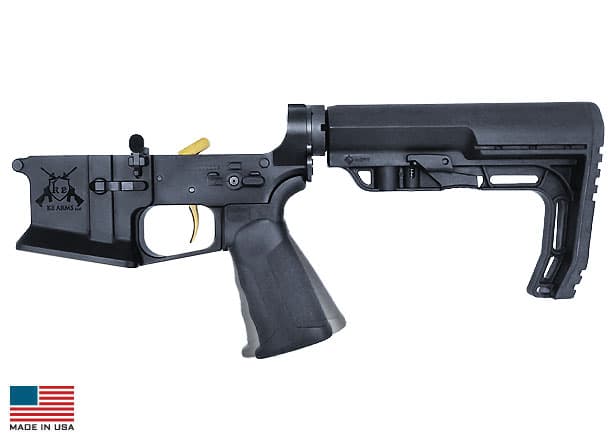 KE Arms KE-15 Billet Flared Magwell Complete AR15 Lower - Black | MFT Buttstock | Xtech Grip | DMR Trigger