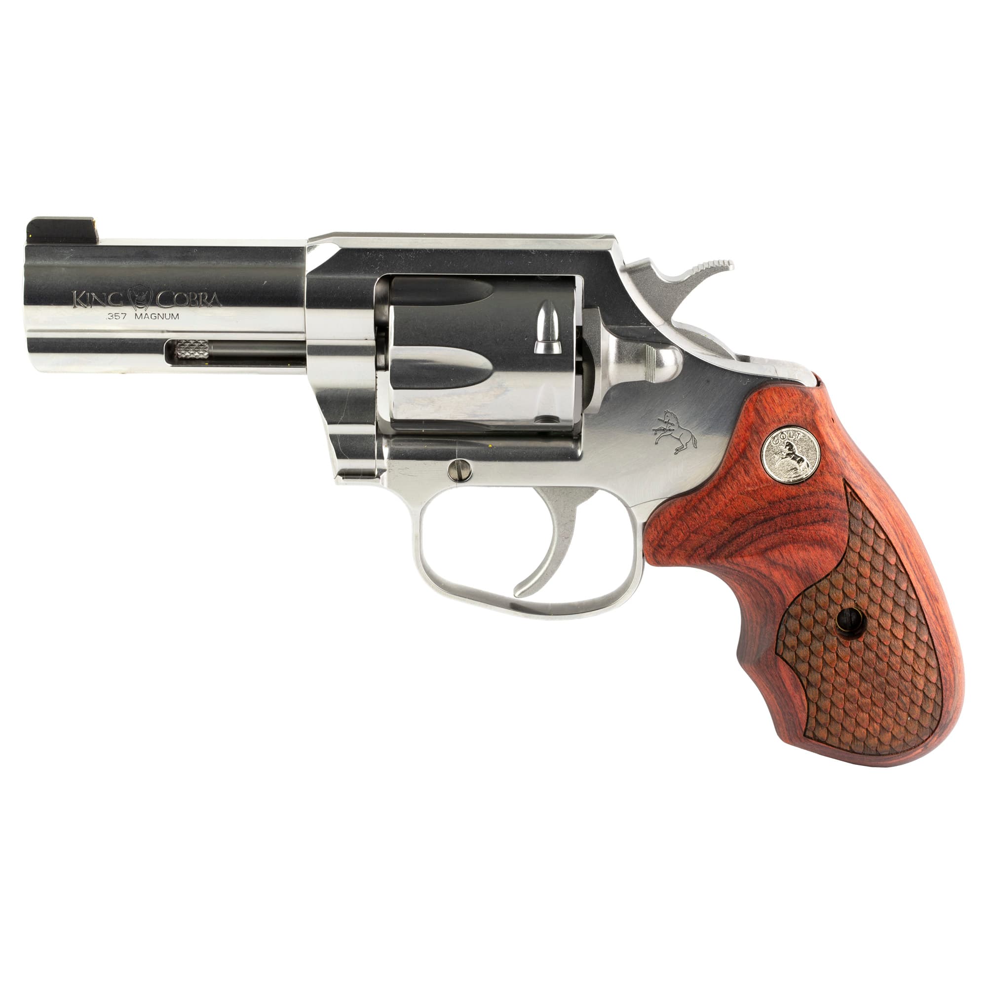 Colt King Cobra 357 Magnum 3in 6 Rounds Brushed Stainless with Hogue Grips