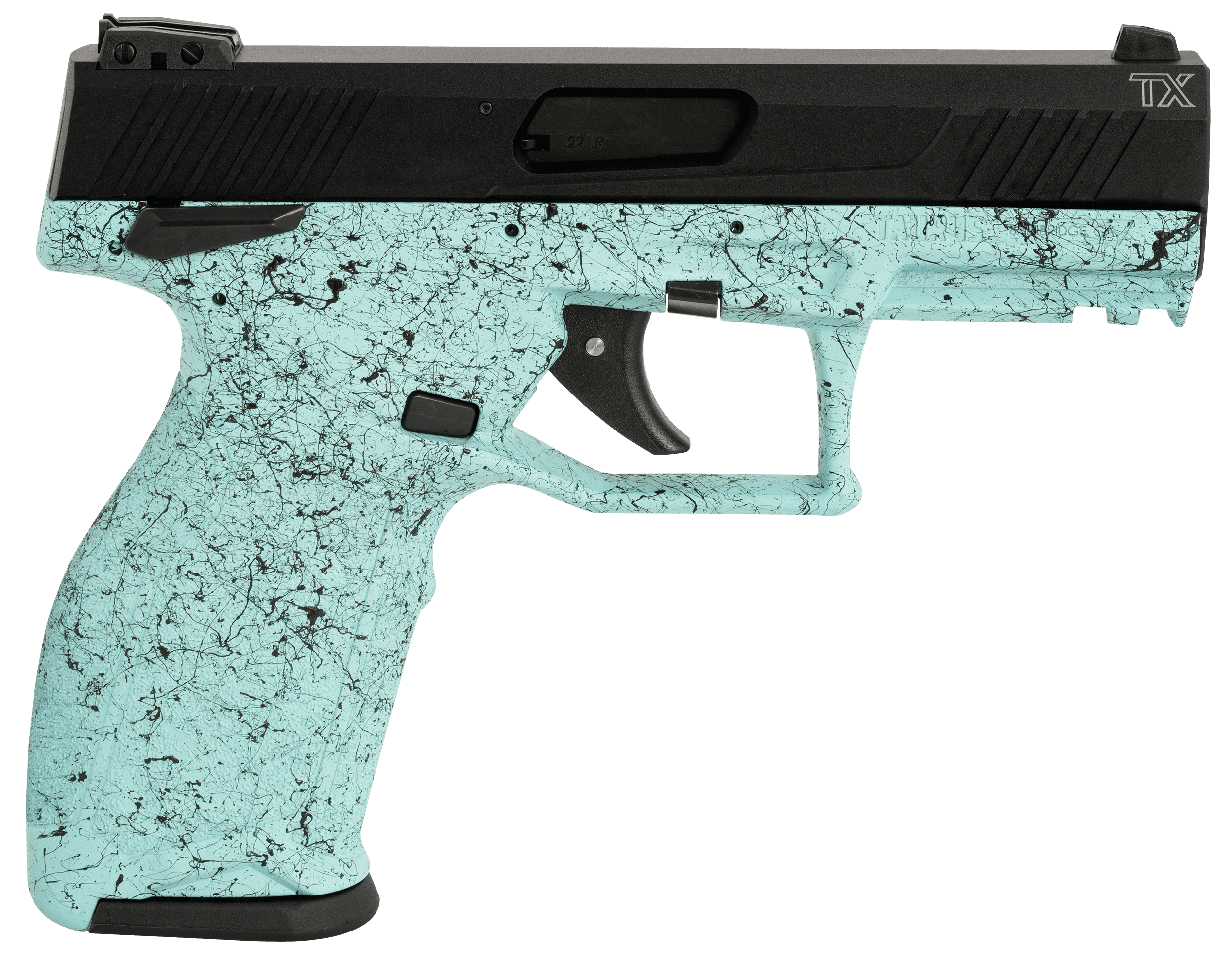 Taurus TX22 22 Long Rifle 4 Inch 10+1 Cyan Polymer Frame Serrated Slide