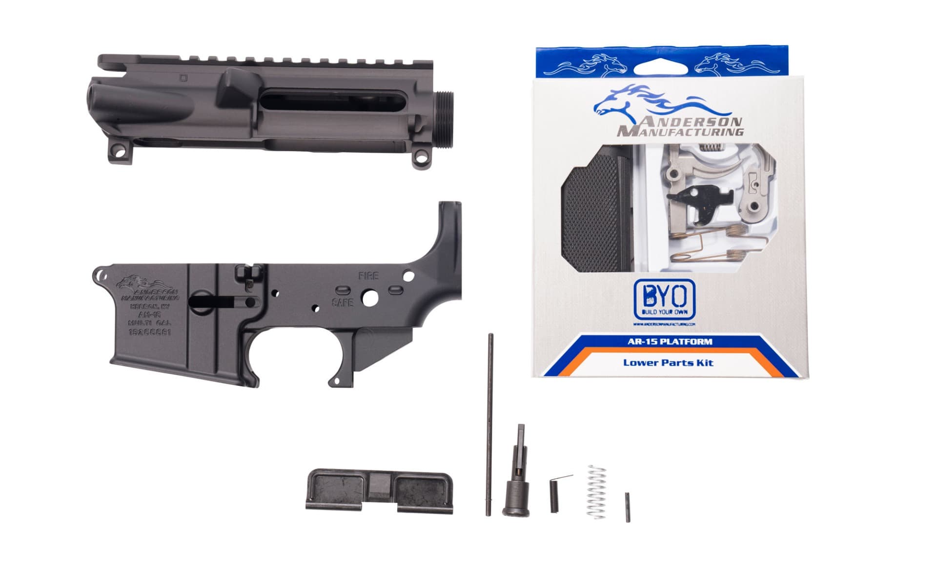 Anderson AM-15 Forged AR15 Matched Receiver Set - Includes Parts Kit