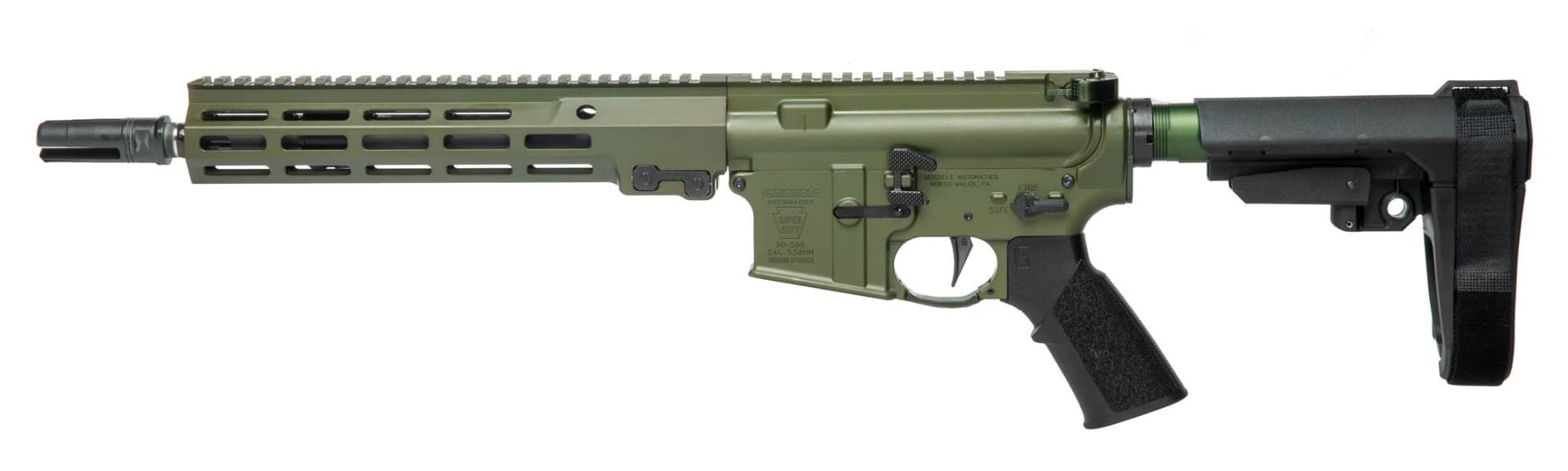 Geissele Super Duty AR Pistol 5.56 NATO 11.5in 1rd OD Green