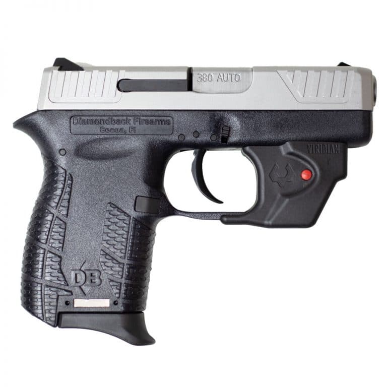Diamondback DB380 Compact Pistol .380 ACP 2.8 in 6-Round Stainless Slide Gray Frame Viridian Laser