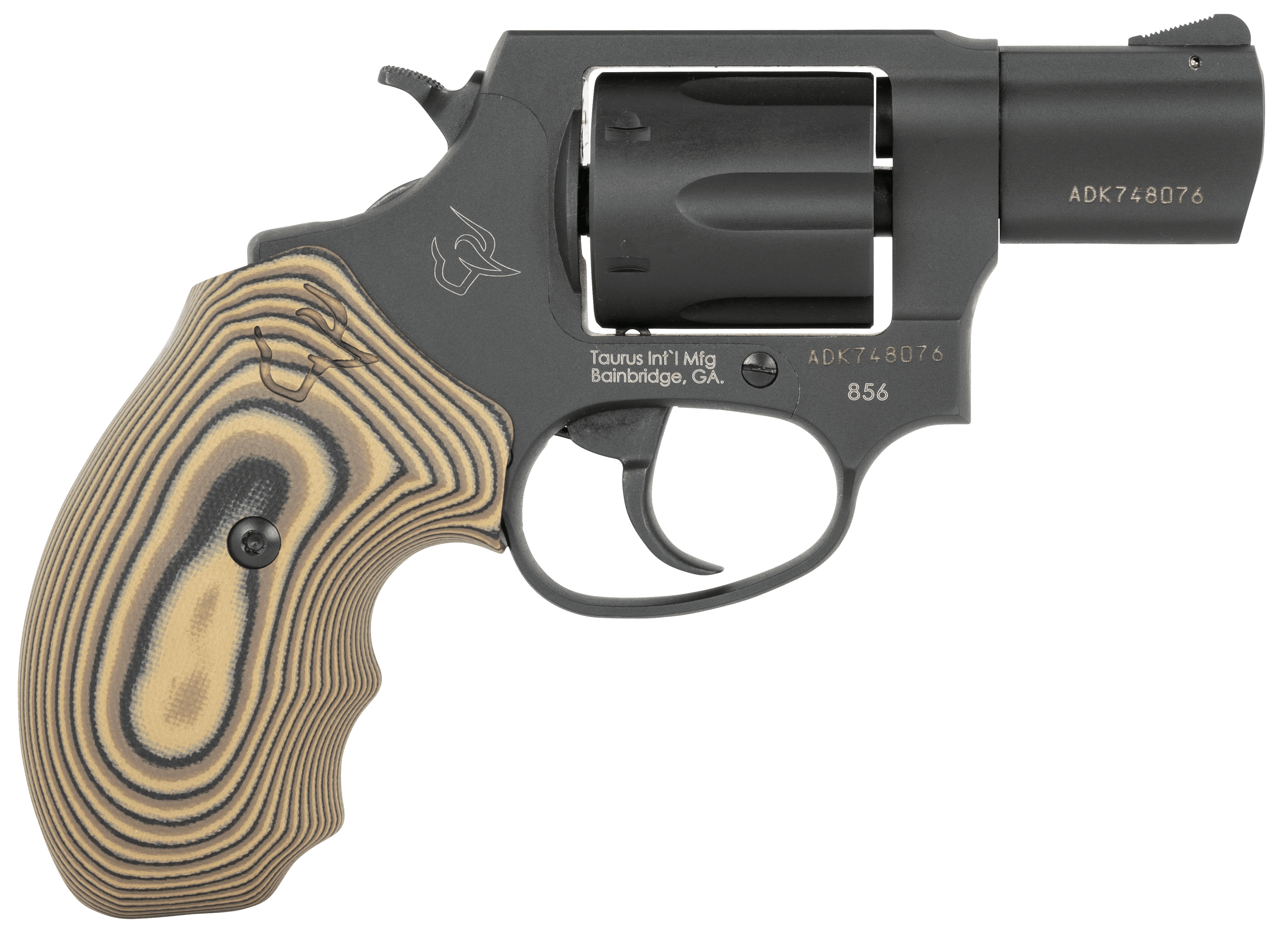 Taurus 856 38 Special 2" 6 Round Matte Carbon Steel Brown VZ Cyclone Grip