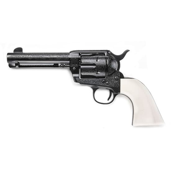 Pietta 1873 GWII The Shootist Revolver 357 Mag. 4.75 in. Laser Engraved Blue Ultra Ivory