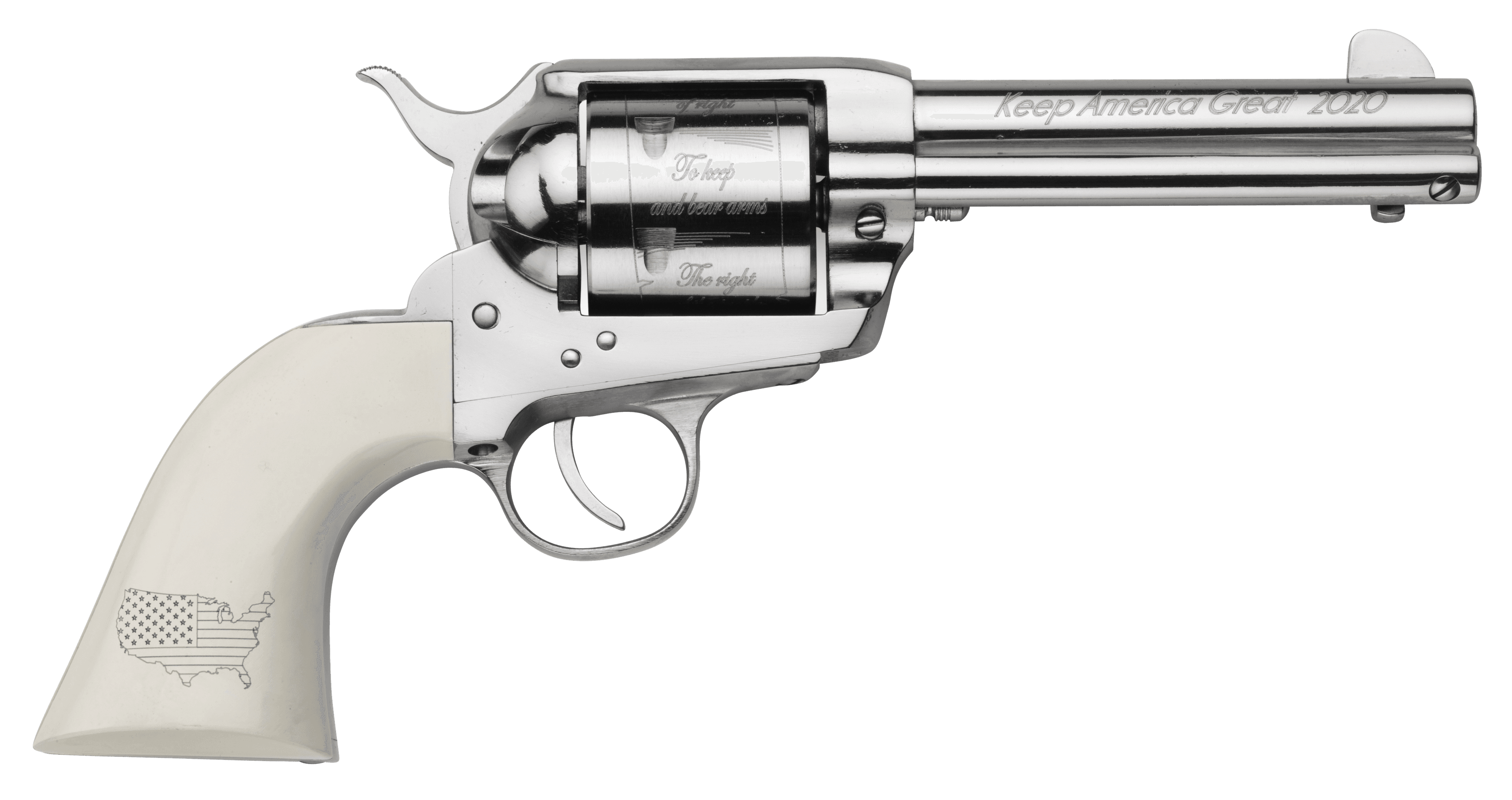 Pietta SA73131DTCYF 1873 Trump Sports South Exclusive 45 Colt (Long Colt) 6rd 4.75" Nickel Engraved Barrel & Cylinder, Steel Frame, Ivory Grip, Exposed Hammer