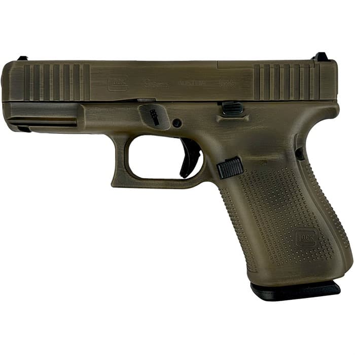 Glock G19 Gen5 MOS 9mm Luger 4.02 Barrel 15 Round Distressed Noveske Bazooka Green