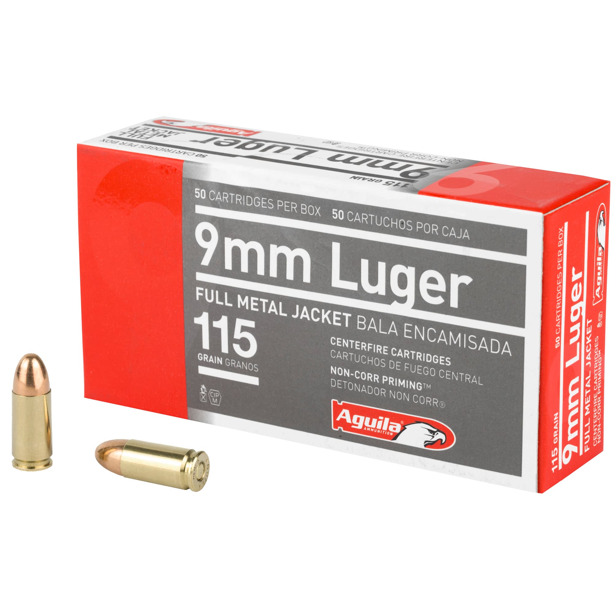 Aguila 9mm Luger Full Metal Jacket 115 Grain 50 Rounds