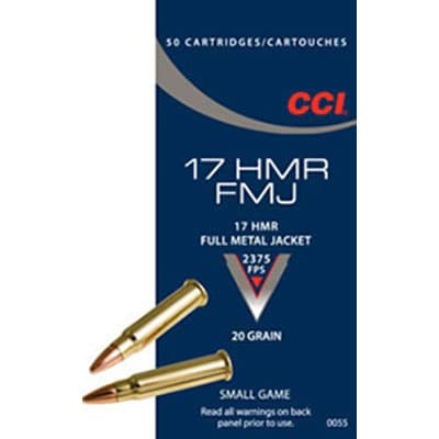 CCI GamePoint 17 HMR Full Metal Jacket 20 Grain 50 Rounds