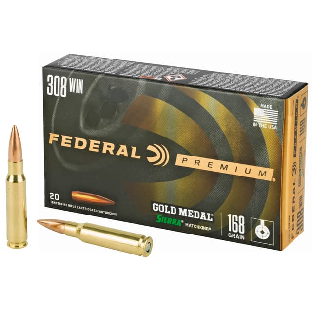 Federal Gold Medal Rifle Ammo 308 Win 168 gr. Sierra Matchking BTPT 20 rd.