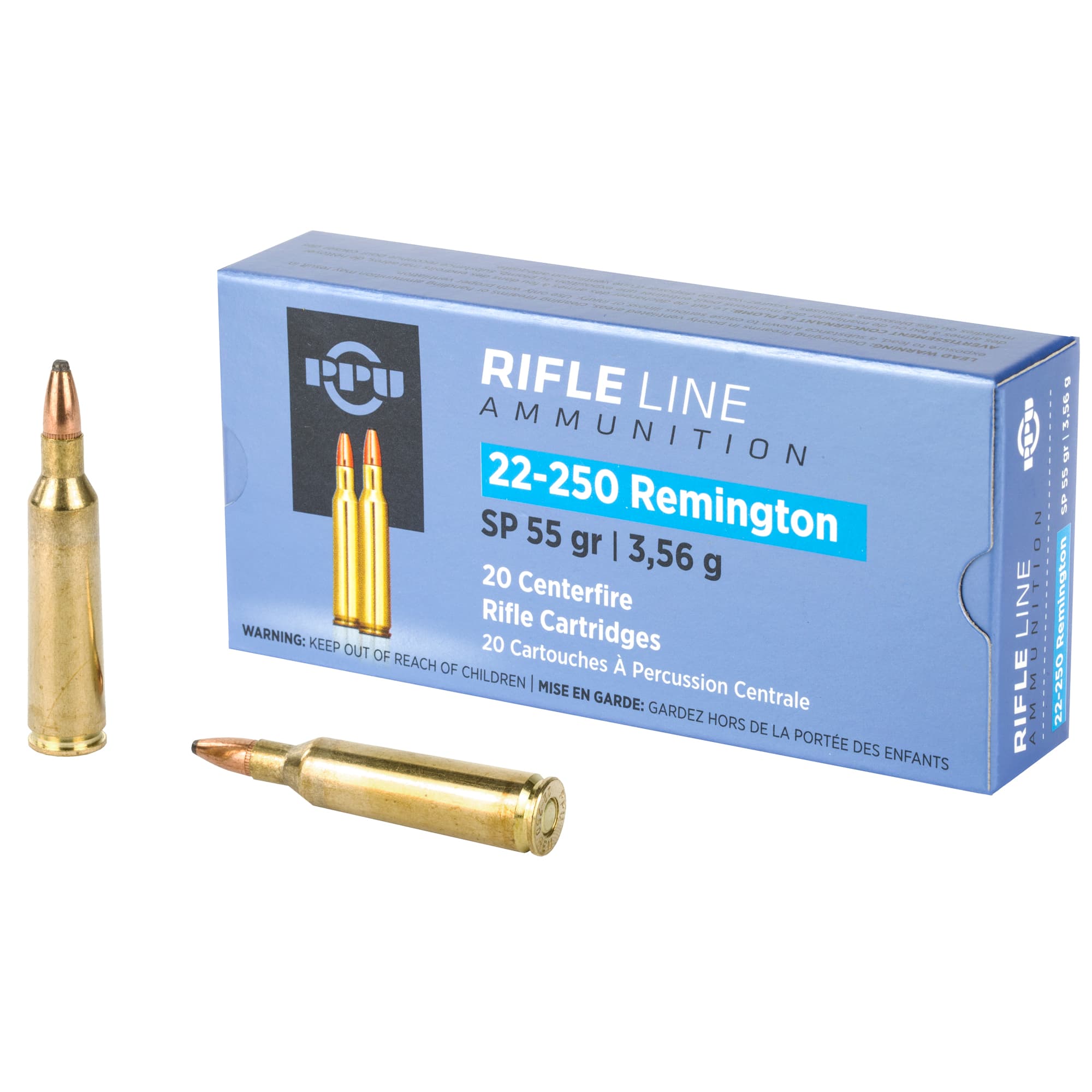 Prvi Partizan Standard Rifle 22-250 Remington Soft Point 55 Grain 20 Rounds