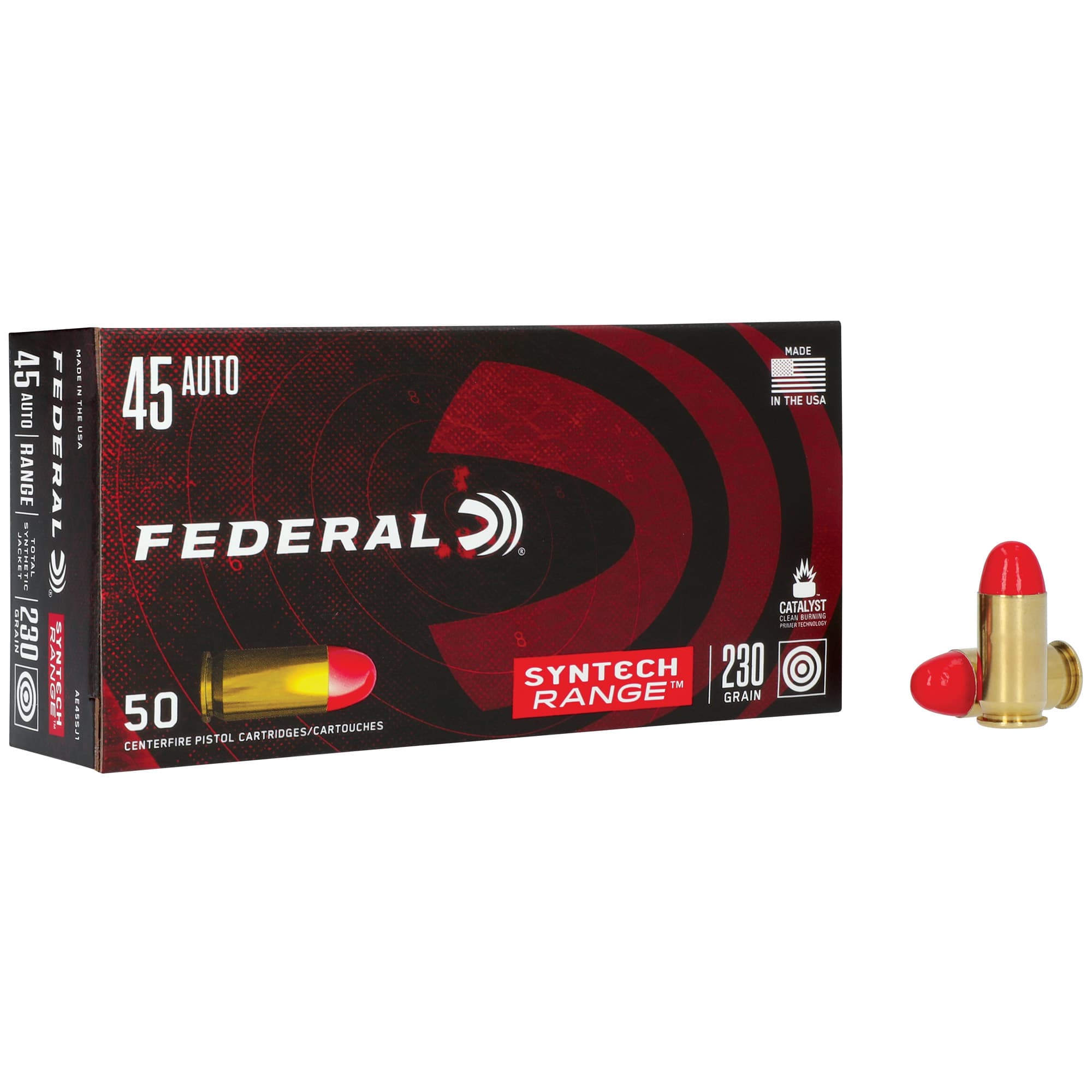 Federal Syntech Range 45 ACP Total Synthetic Jacket 230 Grain 50 Rounds