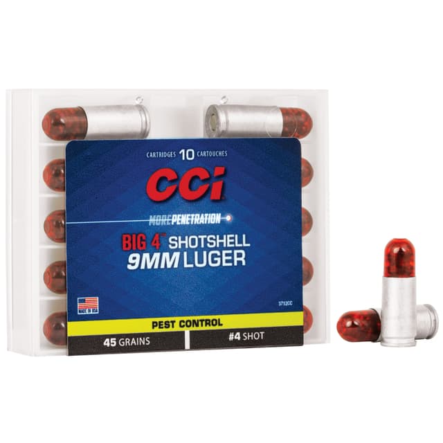 CCI Big 4 Shotshell 9mm Luger Number 4 Shot 45 Grain 10 Rounds