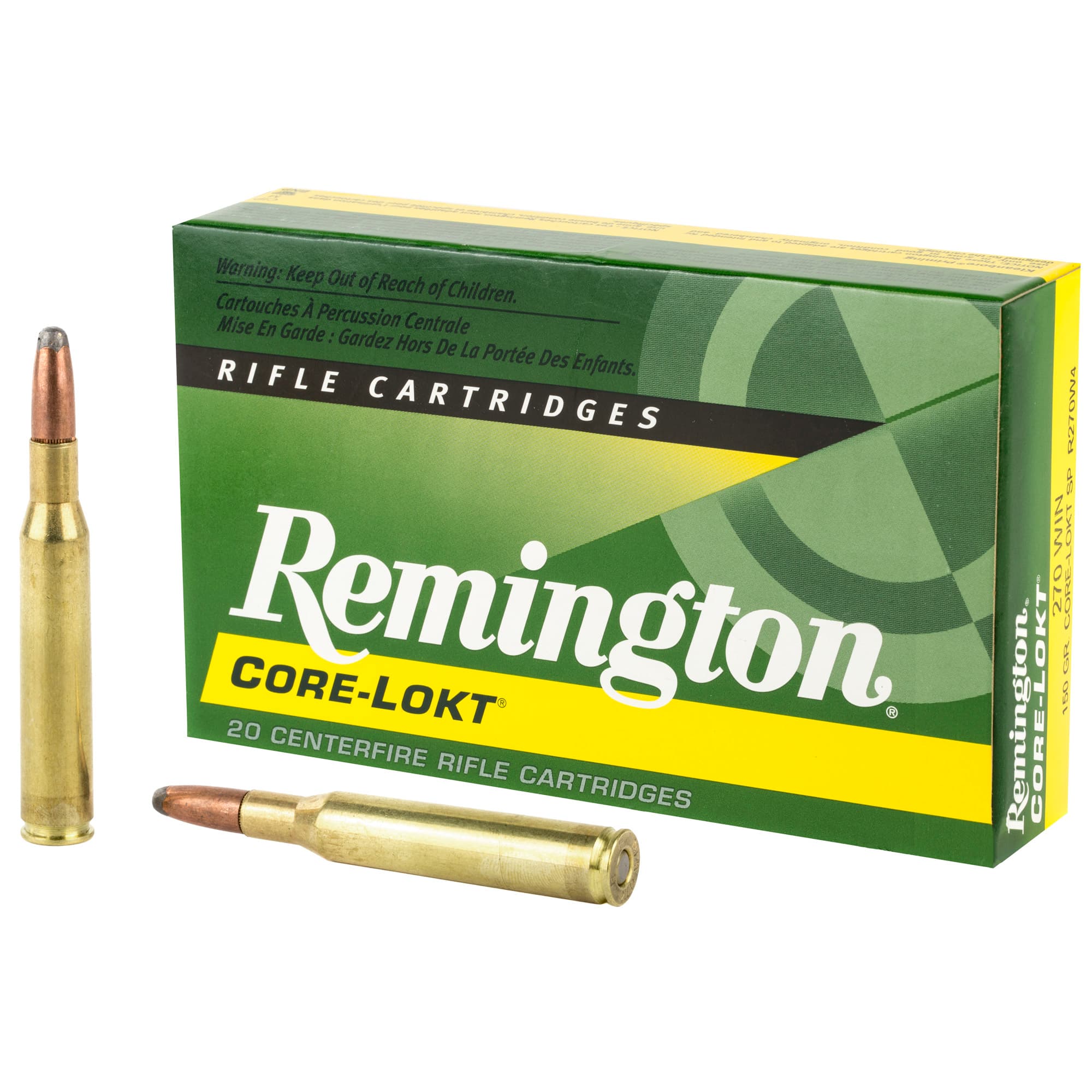 Remington, Core-Lokt, 270 Winchester, Soft Point, 150 Grain, 20 Rounds