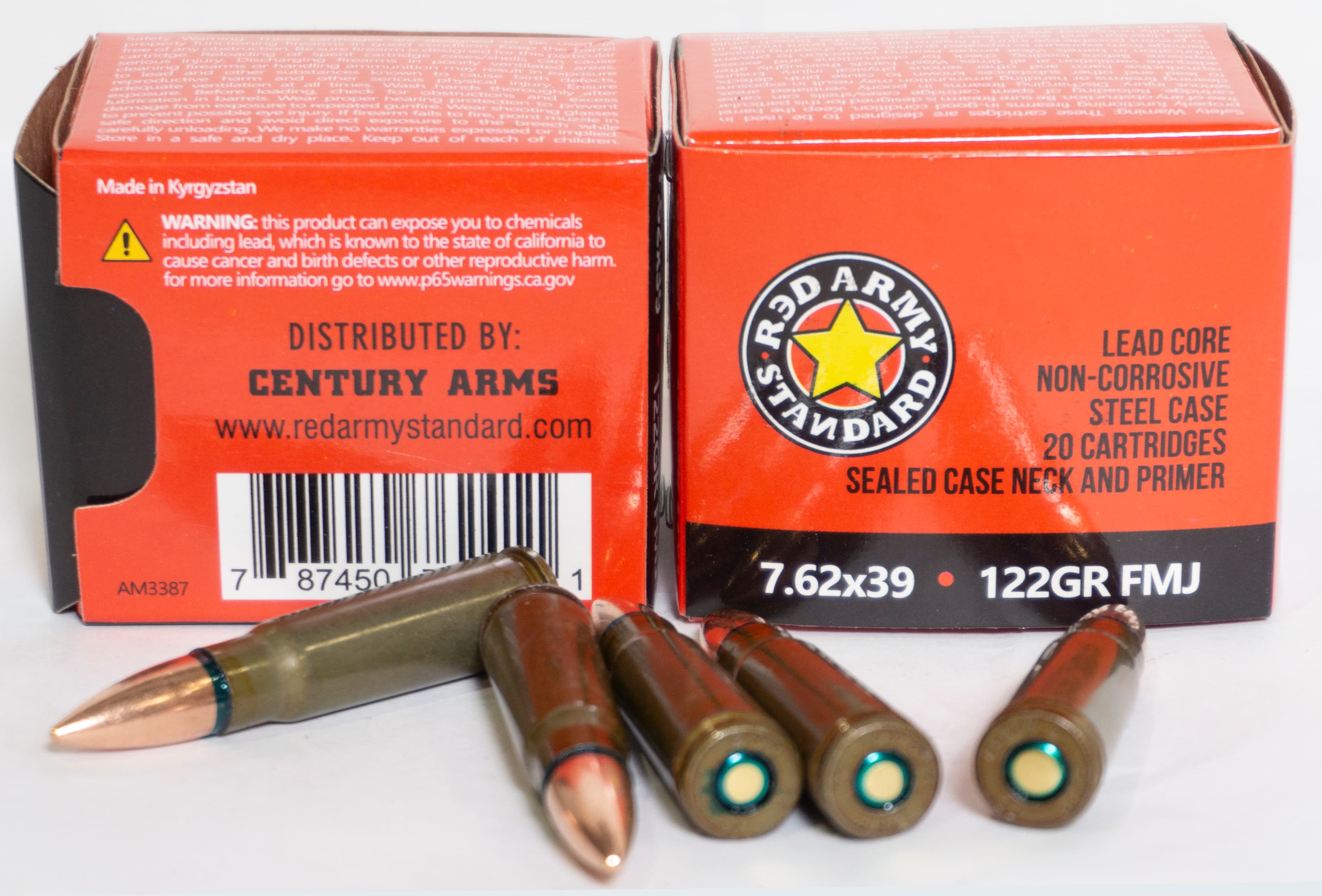 Century Arms AM3387   7.62x39mm 123 gr Full Metal Jacket 1000rd Case Only