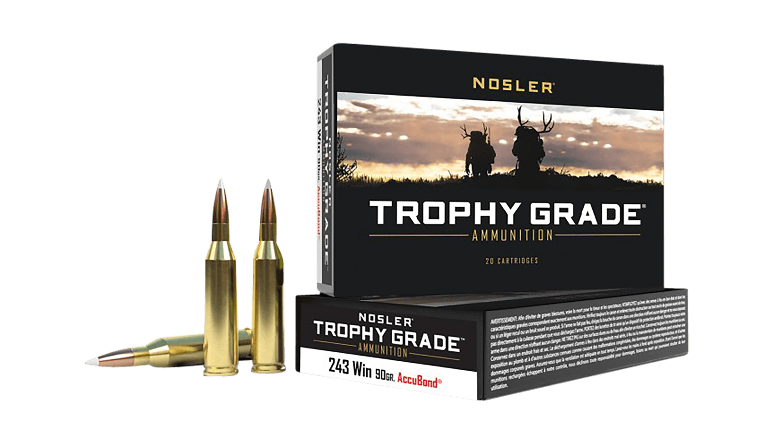 Nosler Trophy Grade 243 Winchester AccuBond 90 Grain 20 Rounds