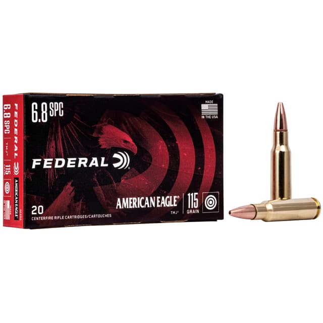 Federal American Eagle 6.8 SPC Total Metal Jacket 115 Grain 20 Rounds