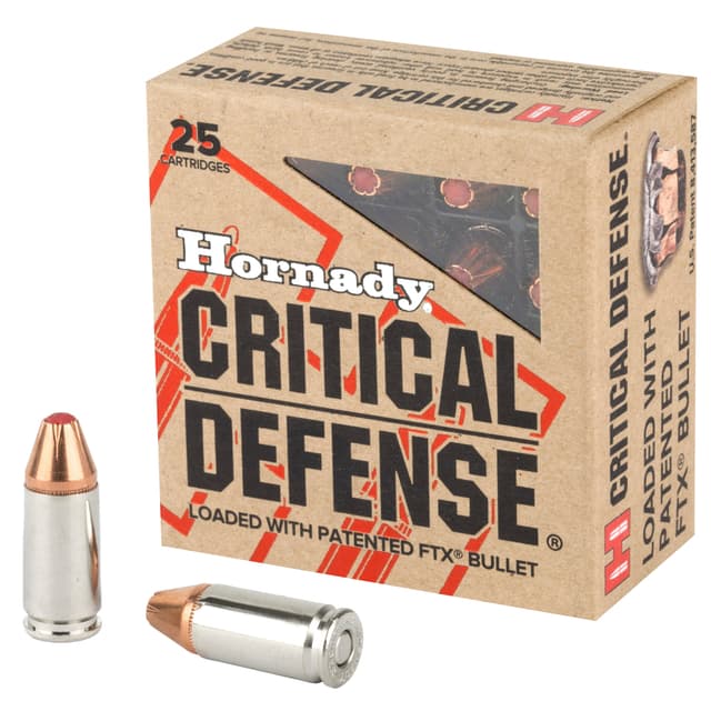 Hornady Critical Defense Pistol Ammo 9mm Luger 115 gr. Flex Tip eXpanding 25 rd.