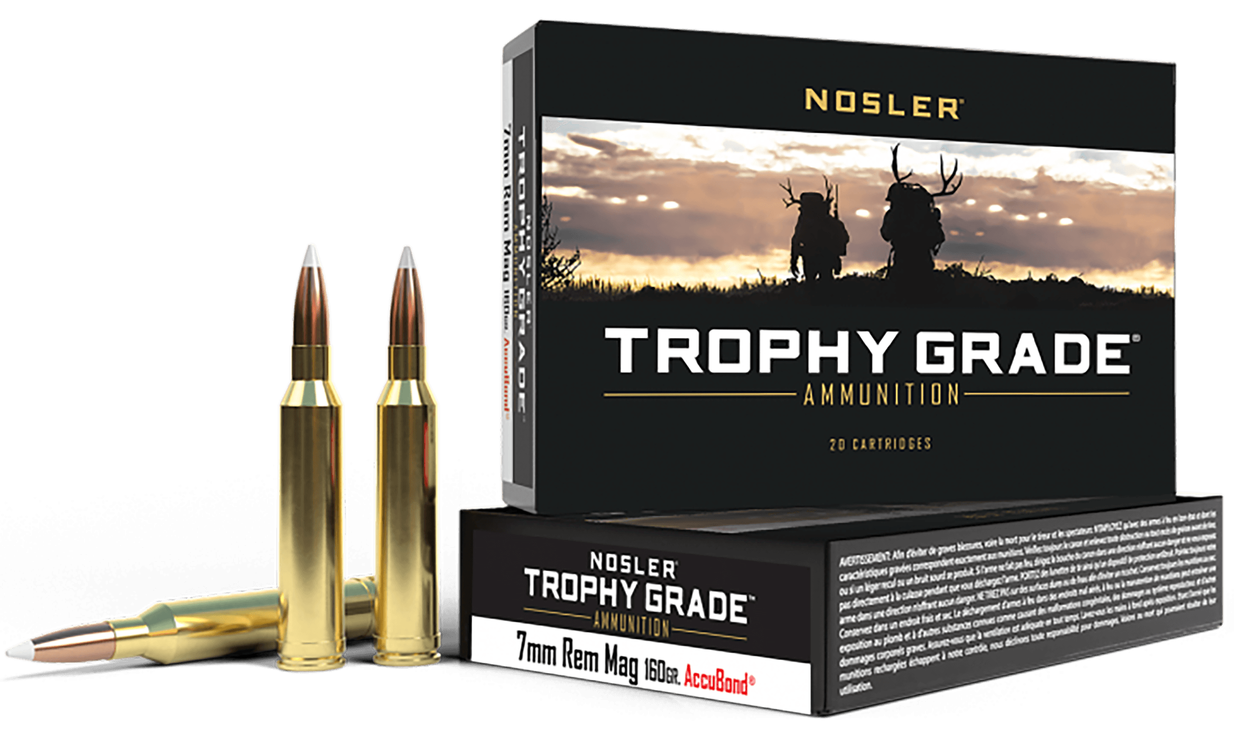 Nosler Trophy Grade 7mm Remington Magnum AccuBond 160 Grain 20 Rounds