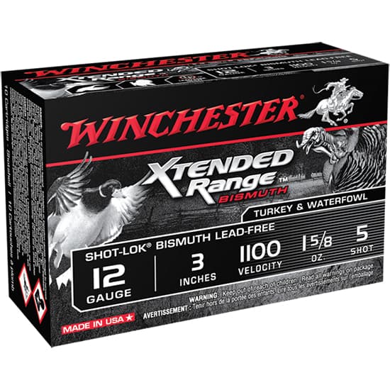 Winchester Xtended Range 12 Gauge Bismuth Shot 1-5/8 Grain 10 Rounds