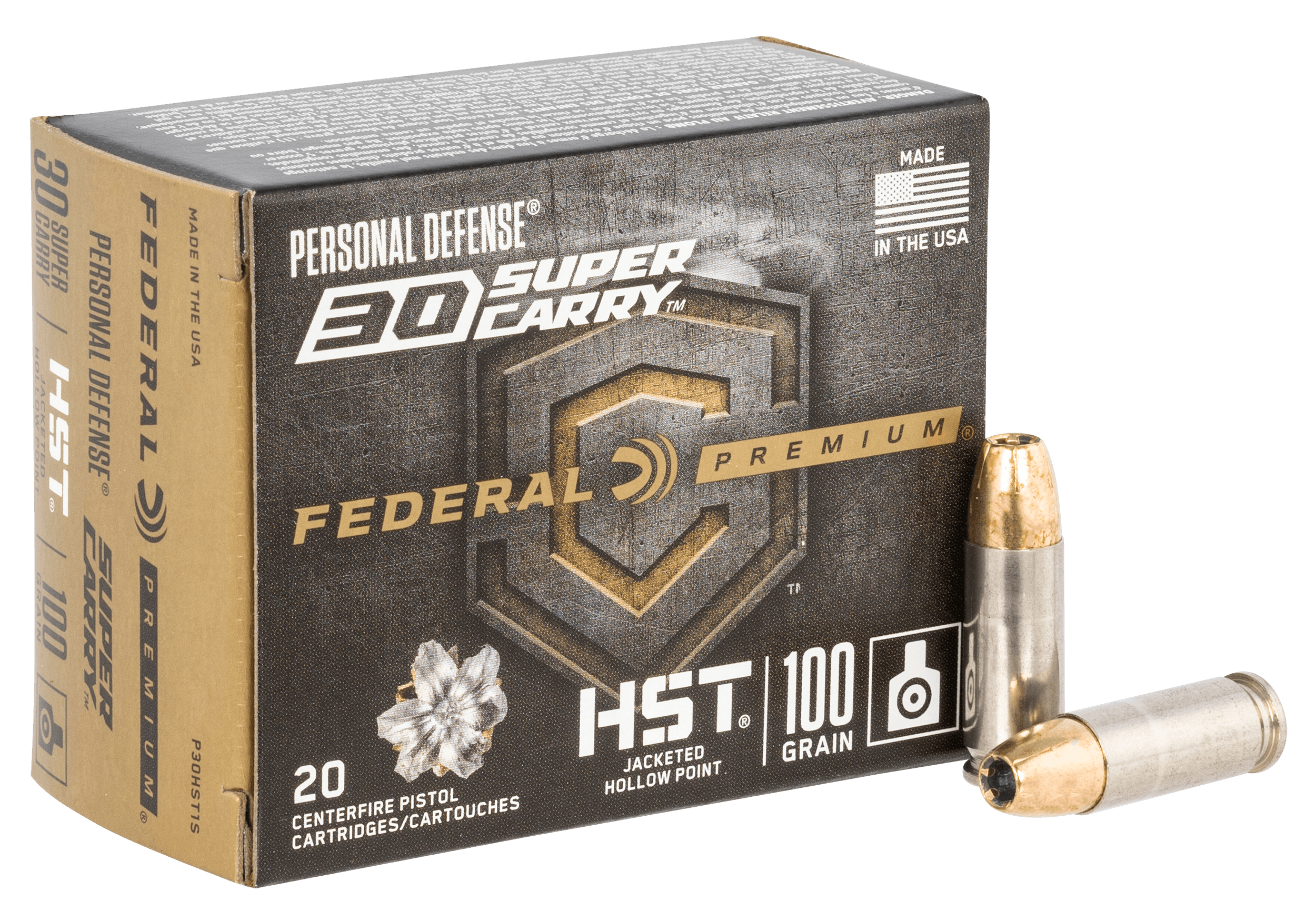 Federal Premium Personal Defense 30 Super Carry Jacketed Hollow Point 100 Grain 20 Rounds