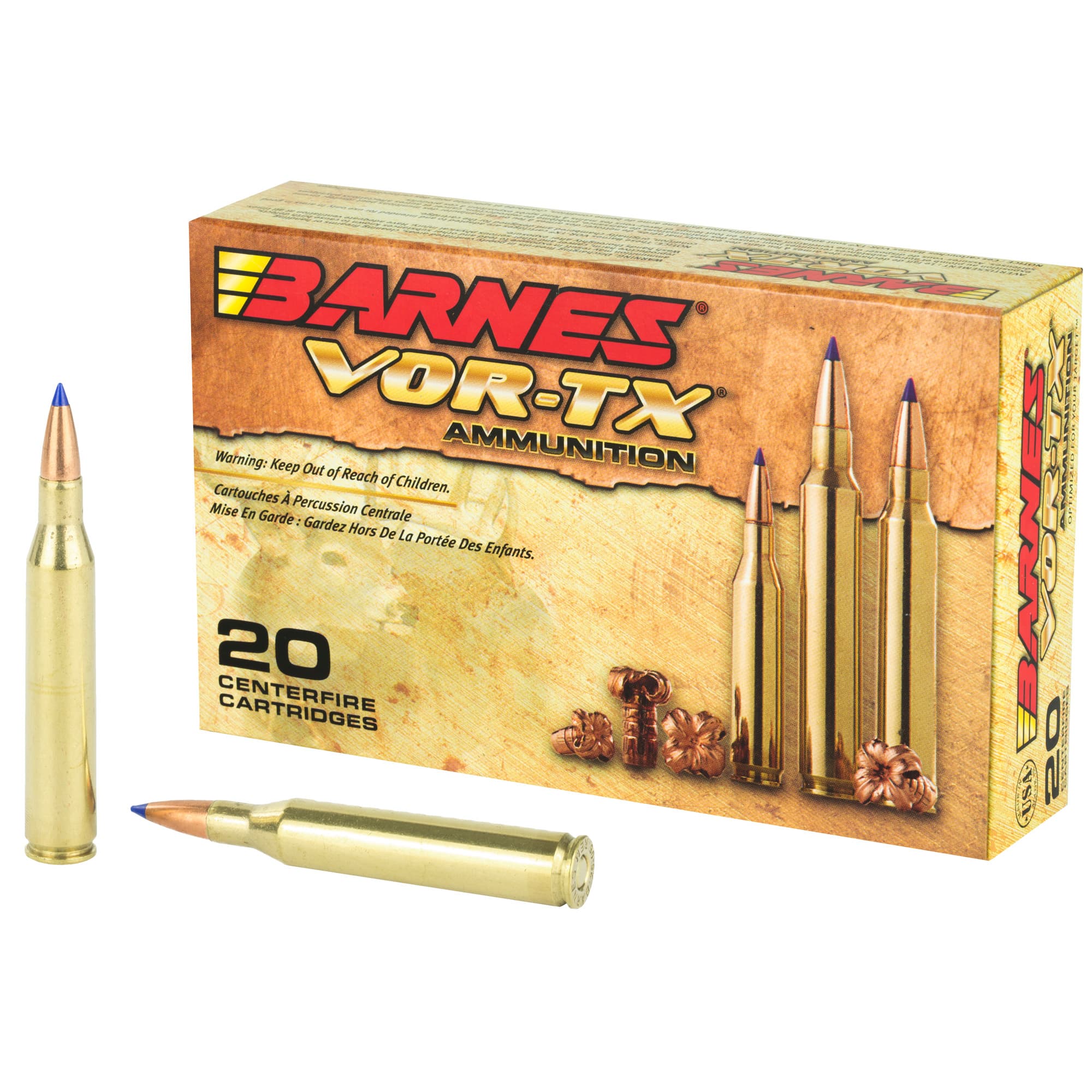 Barnes Bullets VOR-TX 25-06 Remington Tipped TSX 100 Grain 20 Rounds
