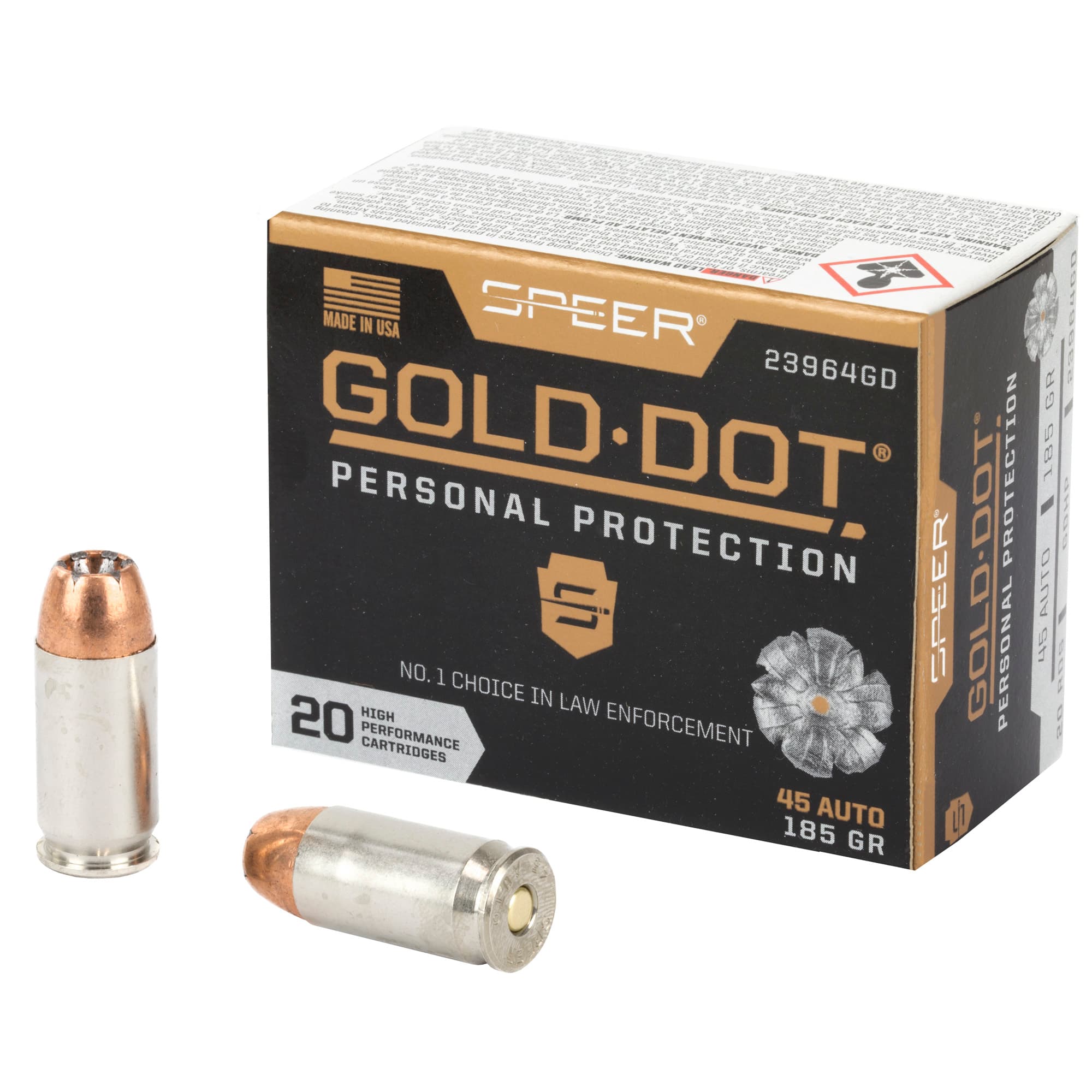 Speer Gold Dot Personal Protection 45 Acp Hollow Point 185 Grain 20 Rounds