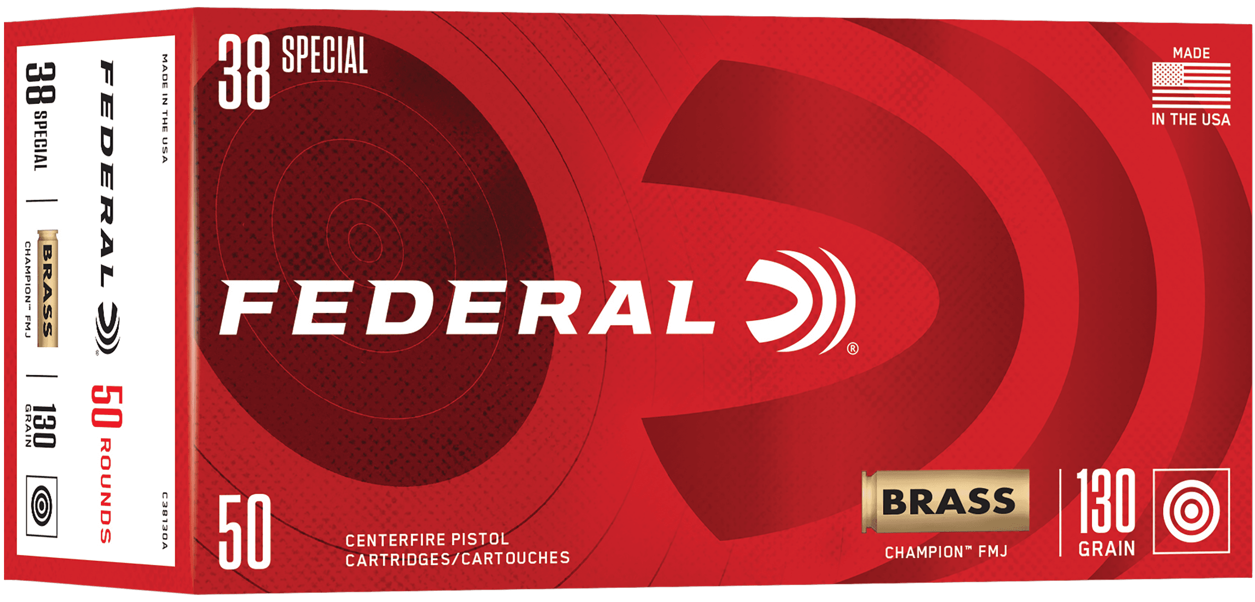 Federal Champion 38 Special Full Metal Jacket 130 Grain 50 Rounds