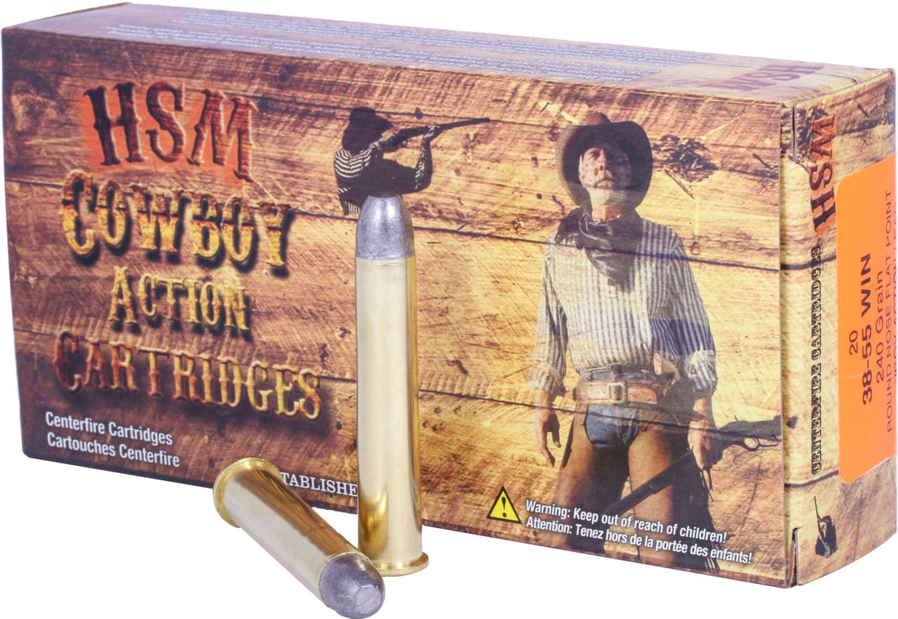 HSM, Cowboy Action, 38-55 Win, Round Nose Flat Point, 240 Grain, 20 Rounds