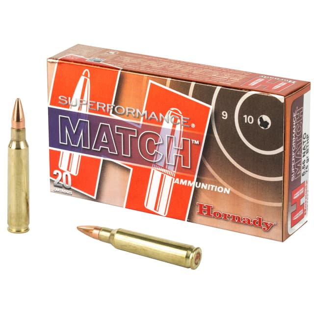 Hornady Superformance Match Rifle Ammo 5.56 NATO 75 gr. BTHP Match 20 rd.