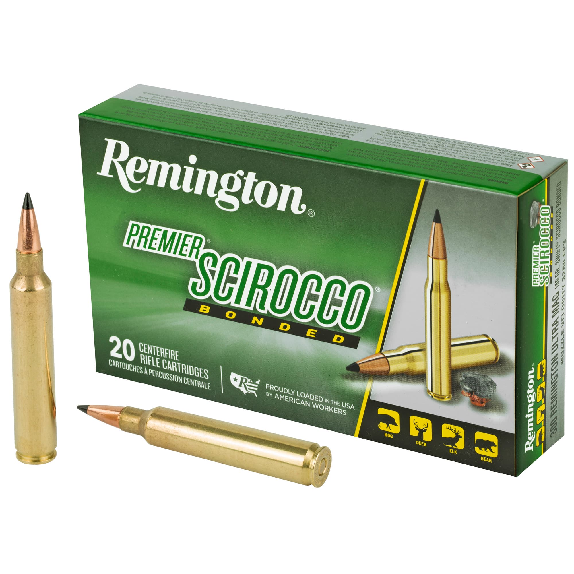 Remington Premier Scirocco Bonded 300 Remington Ultra Magnum Polymer Tip 180 Grain 20 Rounds