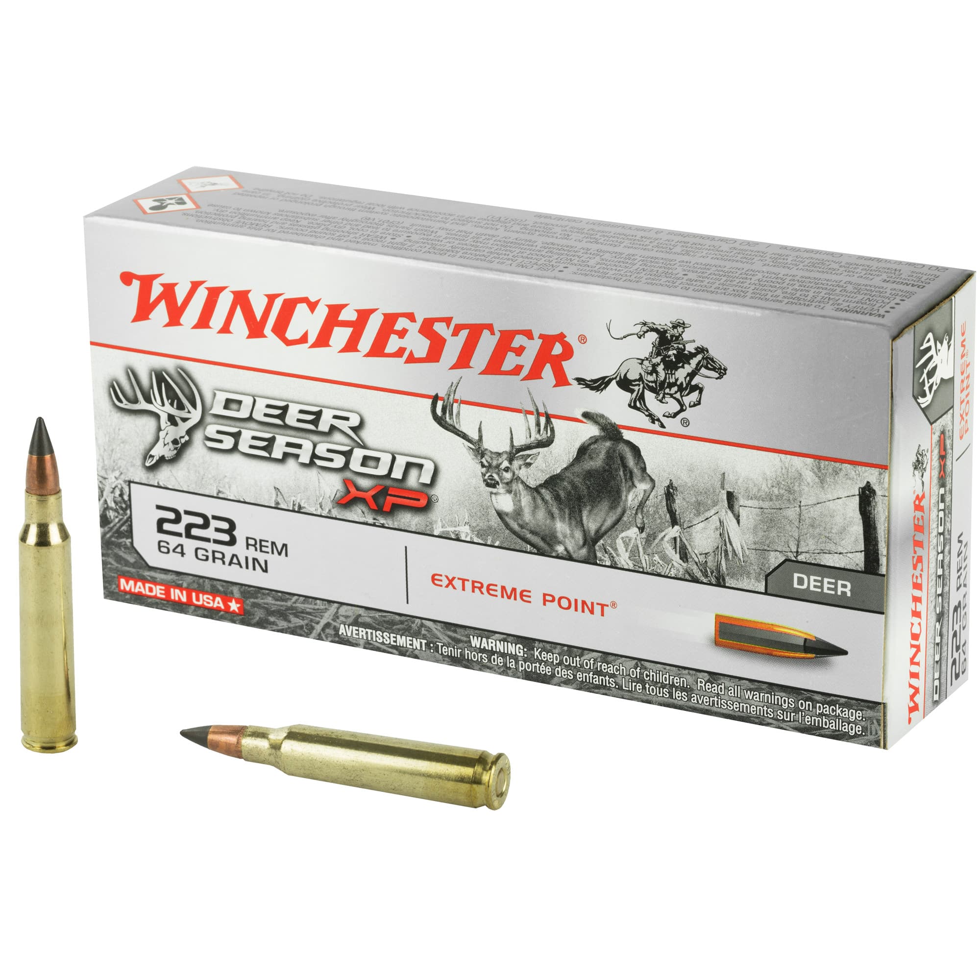 Winchester, Deer Season Xp, 223 Remington, Extreme Point, 64 Grain, 20 Rounds