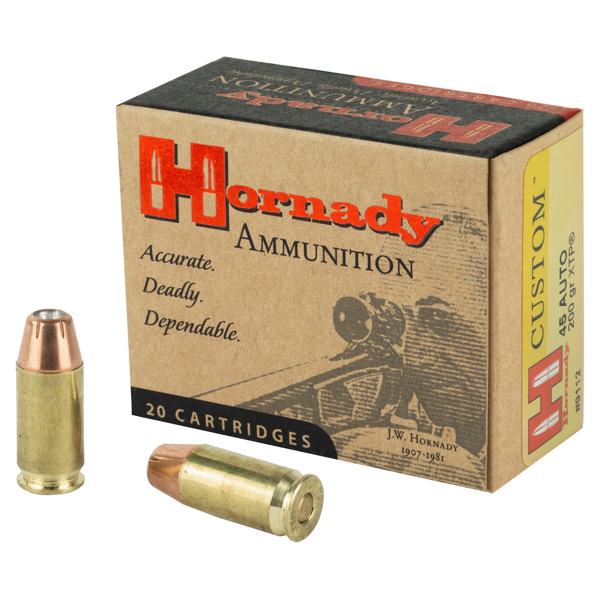 Hornady Custom Pistol Ammo 45 ACP 200 gr. XTP Jacket Hollow Point 20 rd.