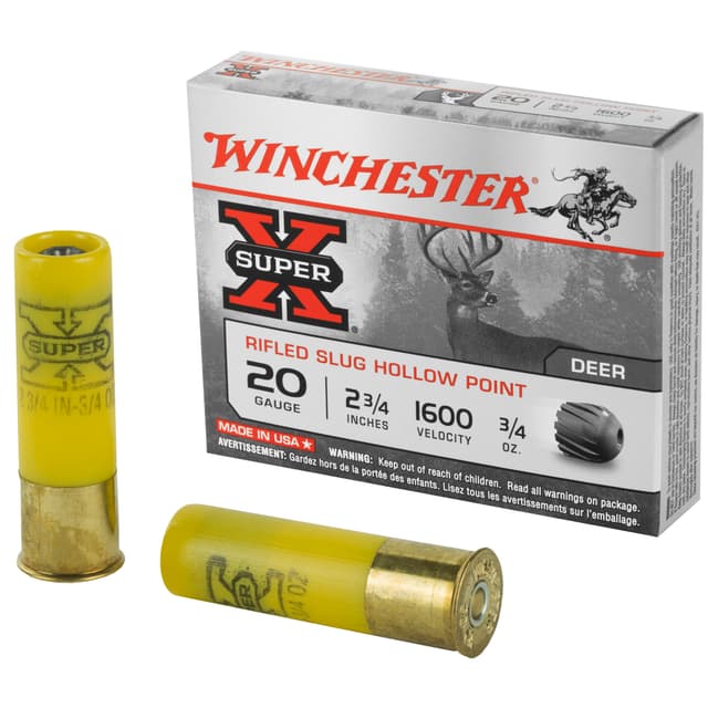 Winchester Super-X Rifled Slug Hollow Point 20 ga. 2.75 in. 3/4 oz. Rifled Slug 5 rd.