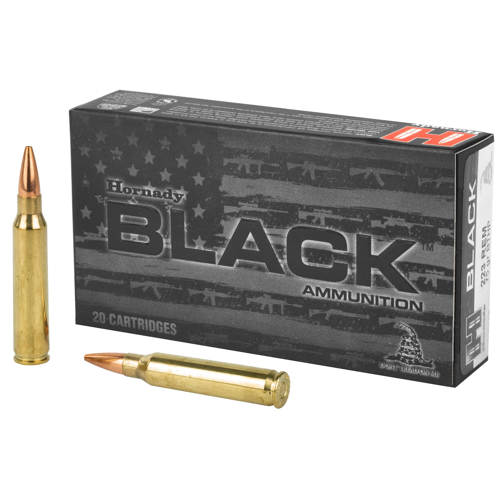 Hornady Black Rifle Ammo 223 Rem. 75 gr. BTHP Match Black 20 rd.
