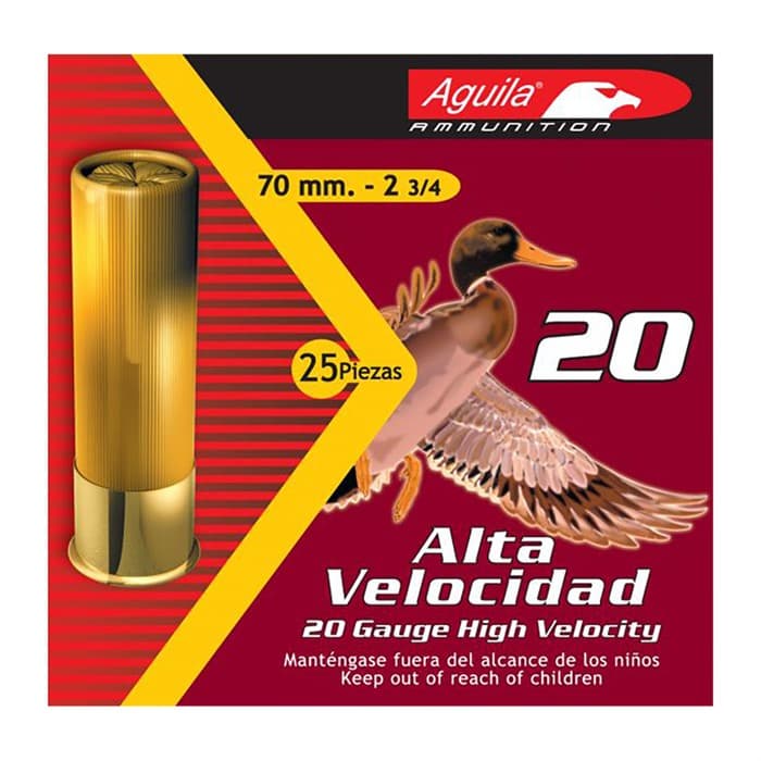 Aguila High Velocity Shotgun Game Load 20 Gauge 8 Shot 1 Ounce 25 Rounds