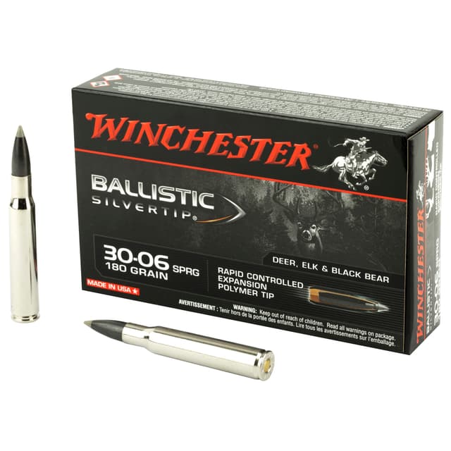 Winchester, Ballistic Silvertip, 30-06 Springfield, Polymer Tip, 180 Grain, 20 Rounds