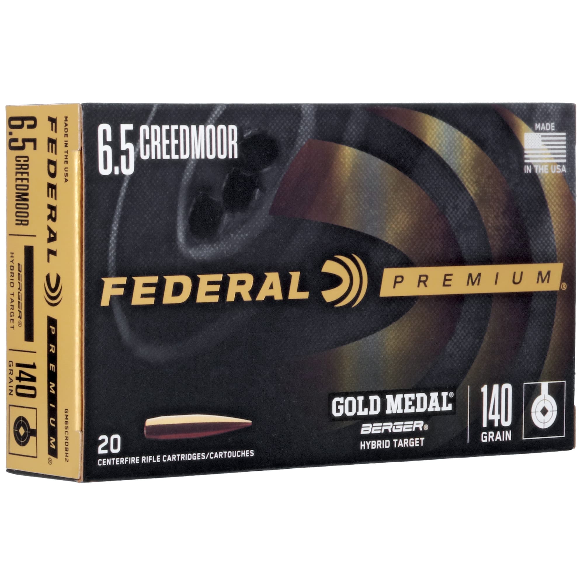 Federal Gold Medal 6.5 Creedmoor Berger Hybrid Target 140 Grain 20 Rounds