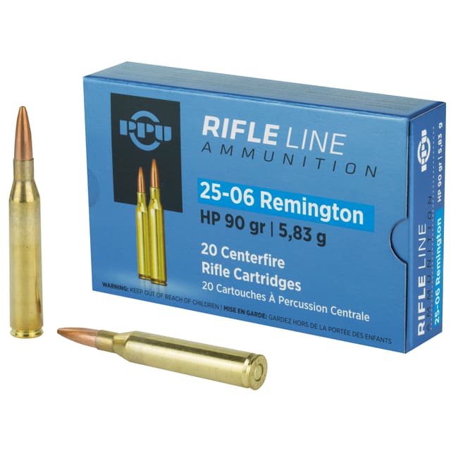 PPU PP2506H Standard Rifle  25-06Rem 90gr Hollow Point 20 Per Box/10 Case