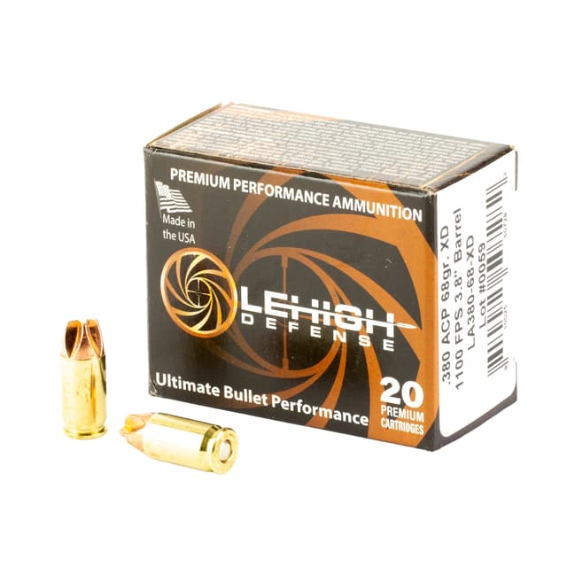 Lehigh Defense LA38068XD Xtreme Defense Home Defense 380ACP 68gr Lehigh Defense XD FMT 20 Rounds