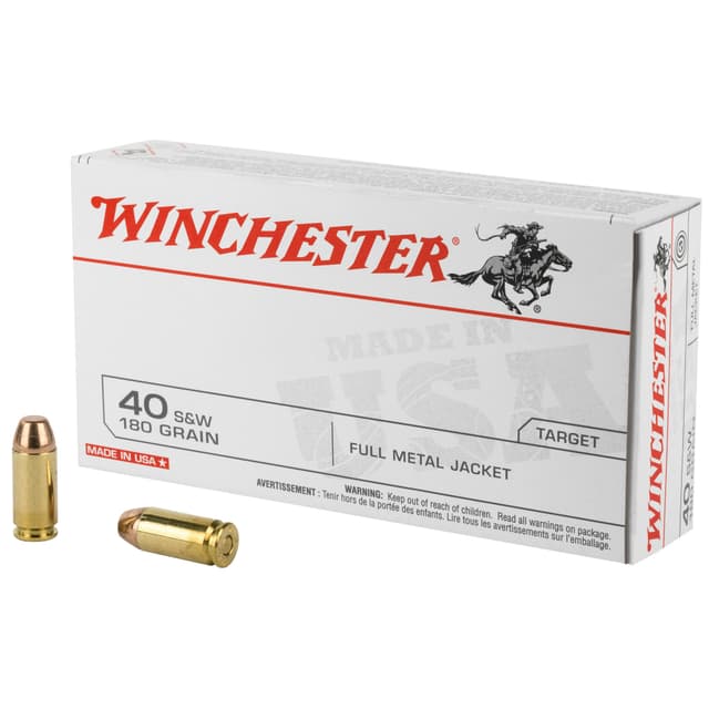 Winchester, Usa Pistol, 40 S&w, Full Metal Jacket, 180 Grain, 50 Rounds