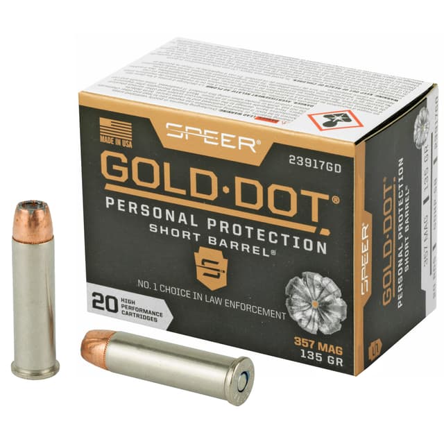 Speer Gold Dot Short Barrel 357 Magnum Hollow Point 135 Grain 20 Rounds
