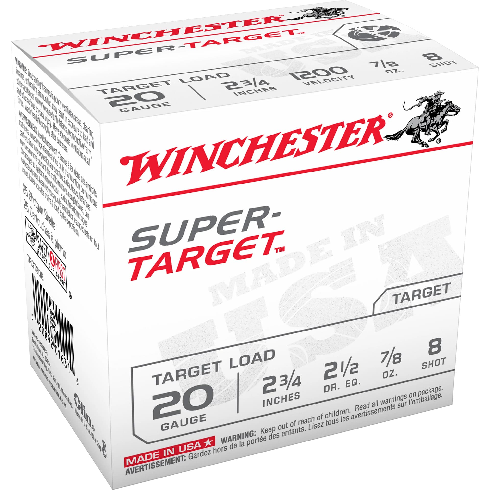 Winchester Super Target 20 Gauge Lead 7/8 oz 25 Rounds