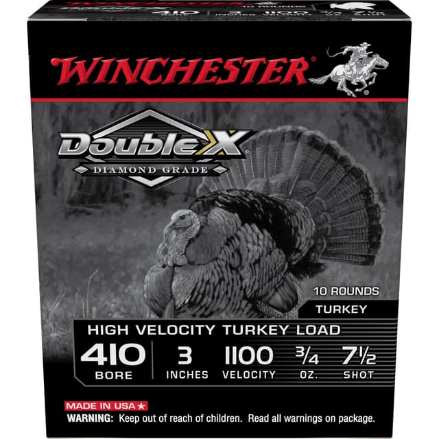 Winchester Double X Turkey Load 410 Copper Shot Three Quarters Ounce 10 Rounds