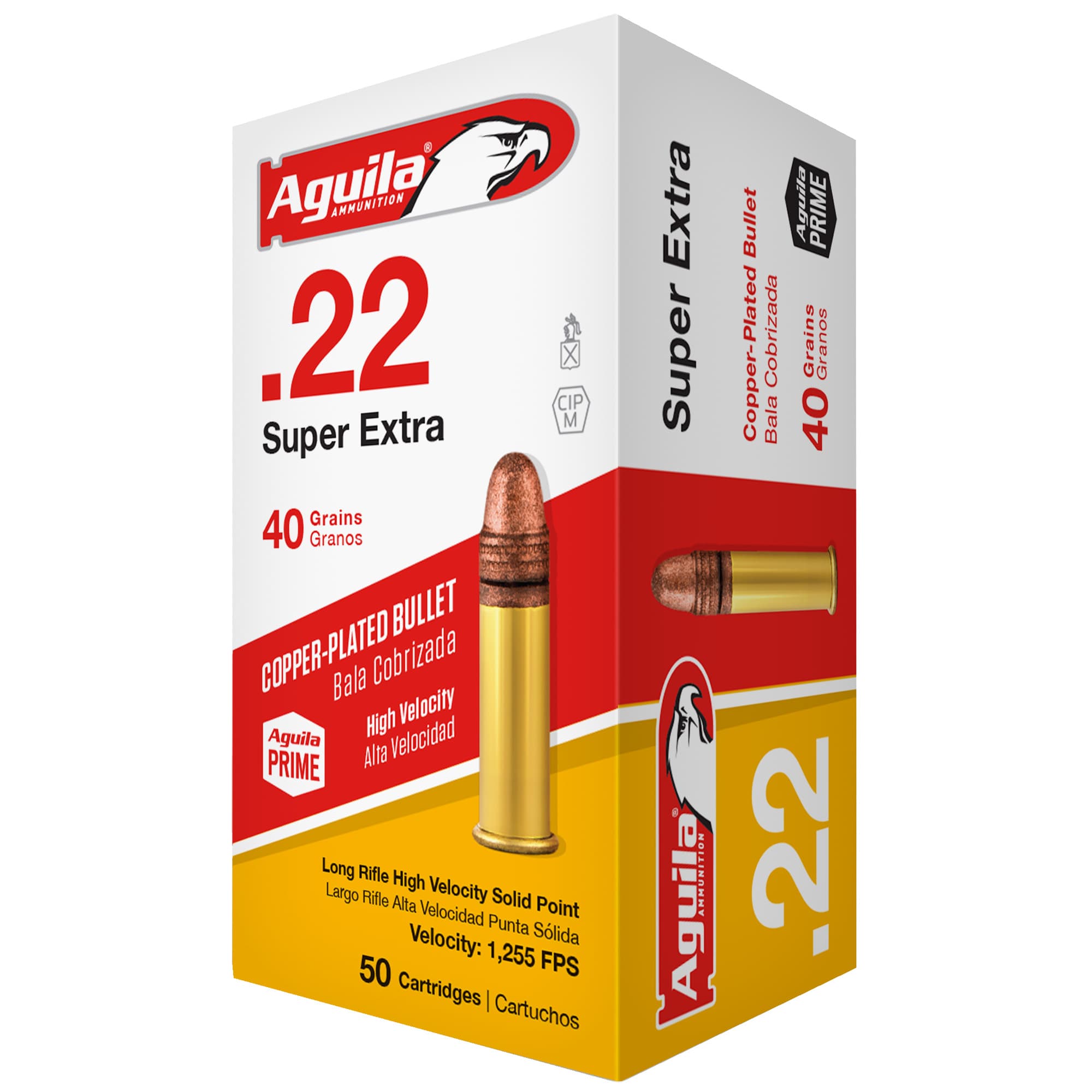 Aguila Hv Rifle .22 Long Rifle Copper Plated Solid Point 40 Grain 50 Rounds